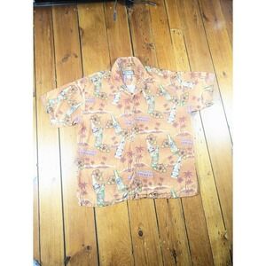 Big Dog Resort Wear Large Silk  Its Five O'Clock Somewhere Beer Aloha Travel